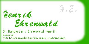 henrik ehrenwald business card